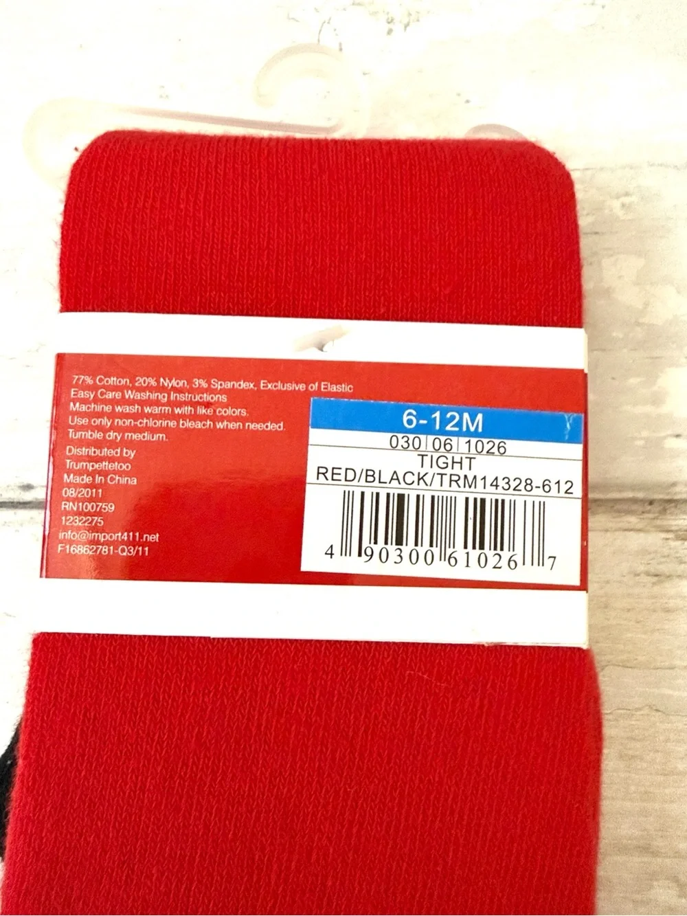 Baby Girl 6-12m Trumpette Too Knit Winter Tights Black Red NEW